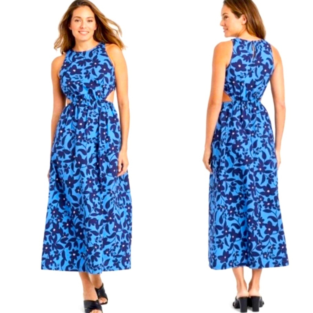 Who What Wear
Small
100% Cotton
Blue, Navy, White
Sleeveless Dress, & Cutouts.